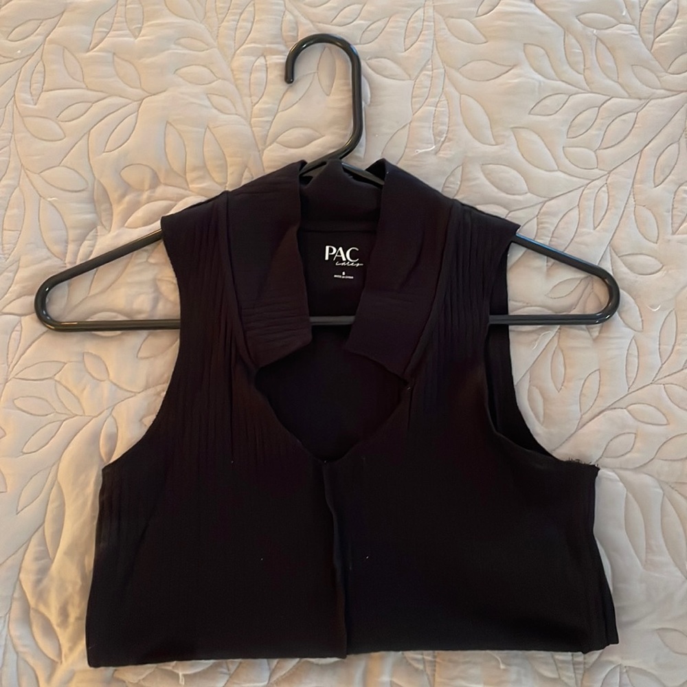 Black Collared Lined Tank Top